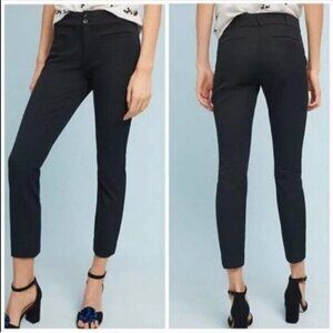 ANTHROPOLOGIE Essential Slim Ankle Pants Business Casual Everyday Black 10 40-1